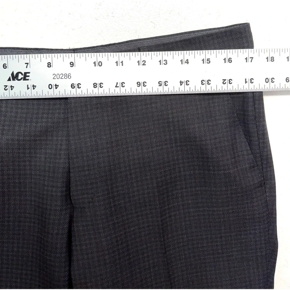 Hugo Boss 34x30 Leenon1 Charcoal Black Micro Check Dress Suit Pants Trousers - Picture 2 of 9